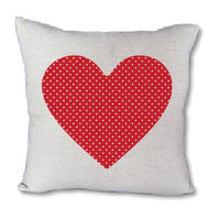 Red Polka Dot Heart - pillow cover