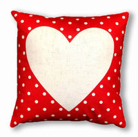 Red Mini Dot Heart - pillow cover