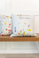 Wild Flowers / Summer Pillow / Pillow Cover / Decorative Pillow / Accent Pillow / Machine Washable / Couch Pillow / 18x18