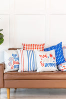 Red and Blue Stripes / 4th of July / Summer Pillow / Throw Pillow / Porch Pillow / Machine Washable / Home Decor