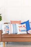 Red and Blue Stripes / 4th of July / Summer Pillow / Throw Pillow / Porch Pillow / Machine Washable / Home Decor