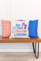 Red and Blue Stripes / 4th of July / Summer Pillow / Throw Pillow / Porch Pillow / Machine Washable / Home Decor