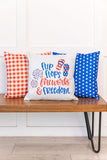 Red and Blue Stripes / 4th of July / Summer Pillow / Throw Pillow / Porch Pillow / Machine Washable / Home Decor