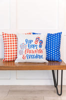 Red Plaid / 4th of July / Summer Pillow / Throw Pillow / Porch Pillow / Machine Washable / Home Decor