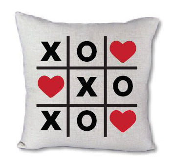 Tic Tac Toe Hearts - pillow cover