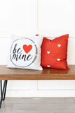 Be Mine Wreath / Valentines Day / Holiday Pillow / Pillow Cover / Accent Pillow / 18x18 / Machine Washable