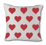 Red Hearts Dots - pillow cover