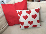 Red Hearts Dots - pillow cover